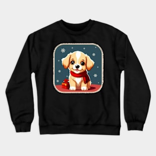 Puppy In A Red Scarf Crewneck Sweatshirt